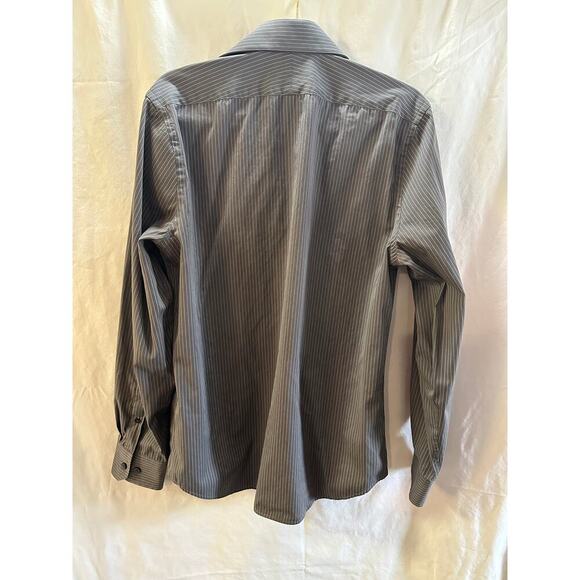 Express Design Studio Modern Fit Striped Dress Shirt - Size Medium - Picture 4 of 4